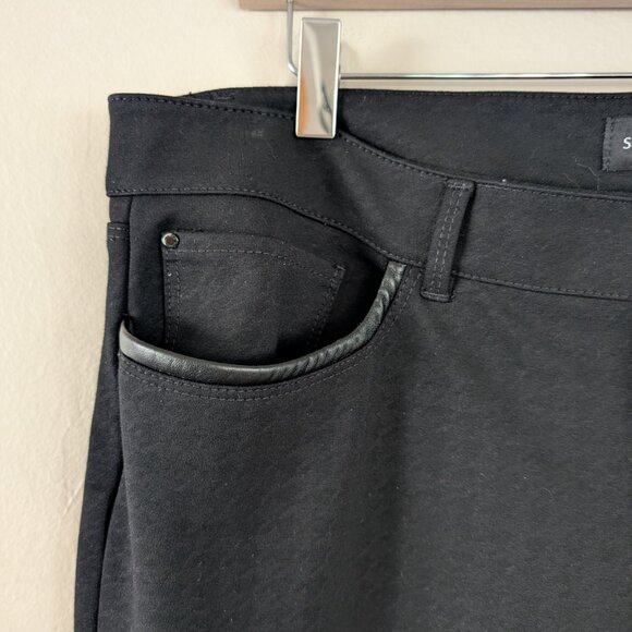 White House Black Market Black Skinny Ankle Pant Zippered Leg Houndstooth Sz 14 - Picture 12 of 16